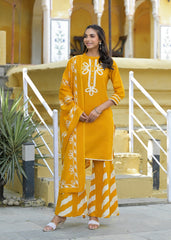 Embroidery Plazo Suit Yellow