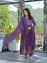 Mull Cotton Suit Purple
