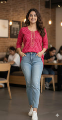 Neck Embroidery Top