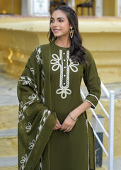 Embroidery Plazo Suit Dark Green