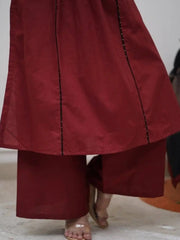 Mahroon Heavy Ajrak Suit