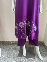 Floral Embroidered Suit Purple