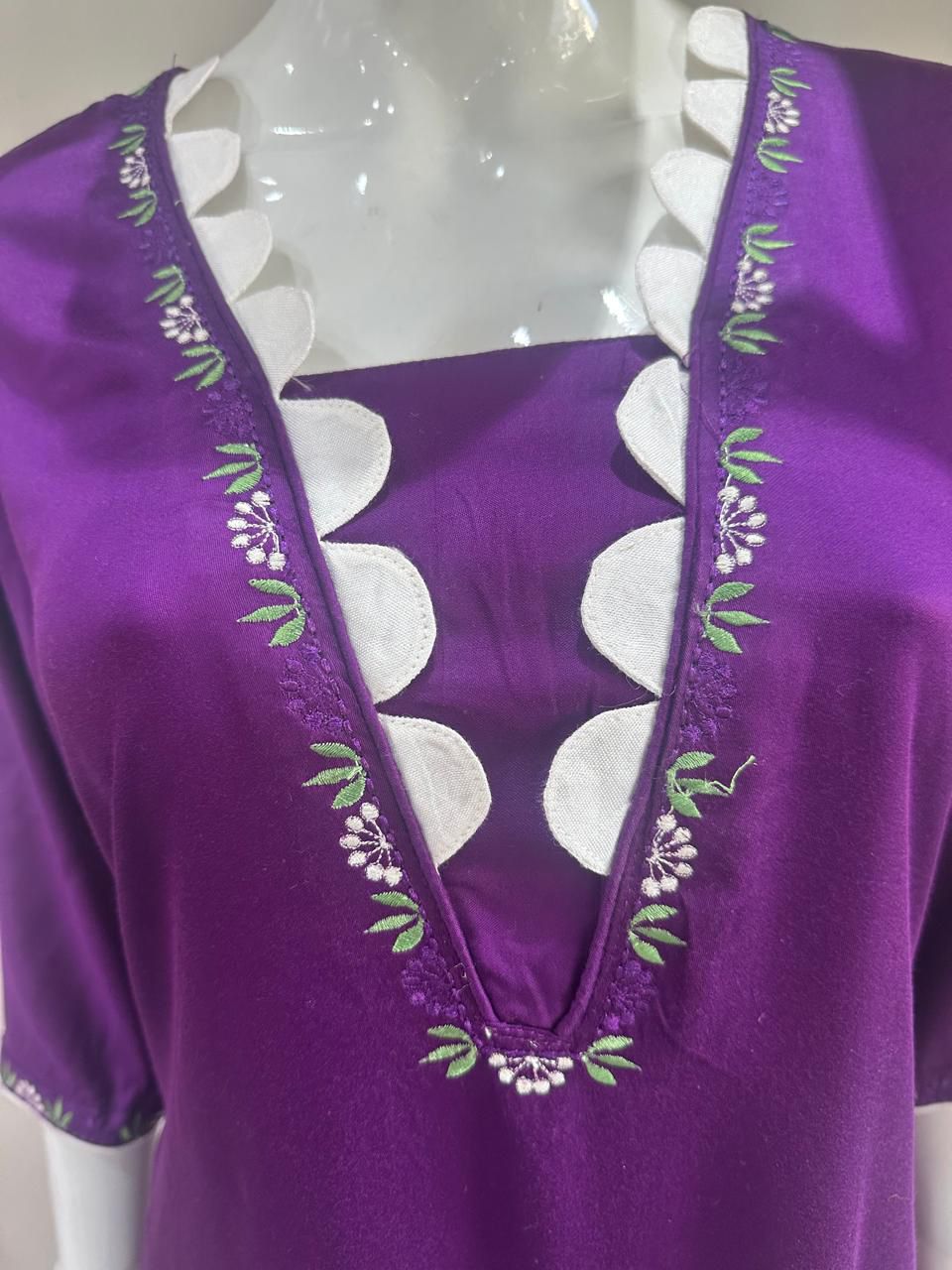 Floral Embroidered Suit Purple