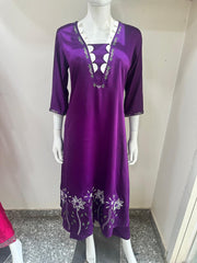 Floral Embroidered Suit Purple