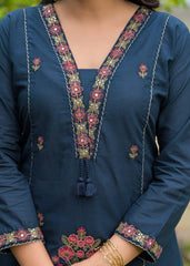 Border Style Suit Navy Blue