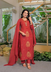 Border Style Suit Red