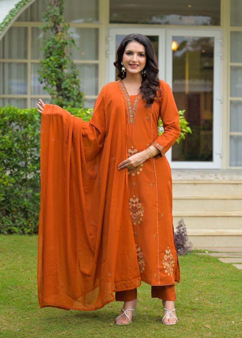 Border Style Suit Orange