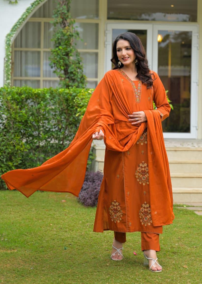 Border Style Suit Orange