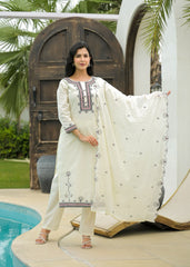 Full Embroidery Suit  All Embroidery White