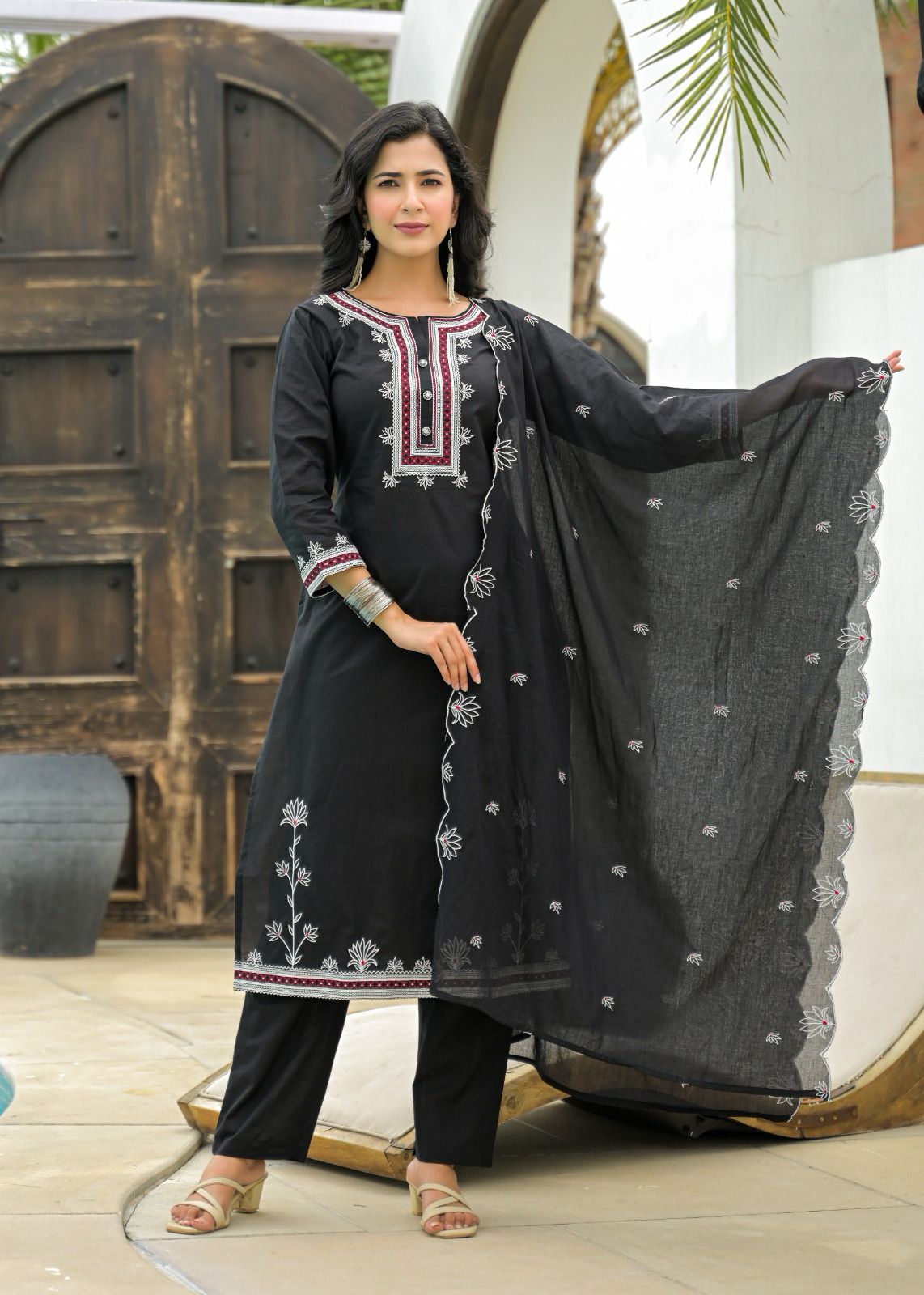 Full Embroidery Suit  All Embroidery Black
