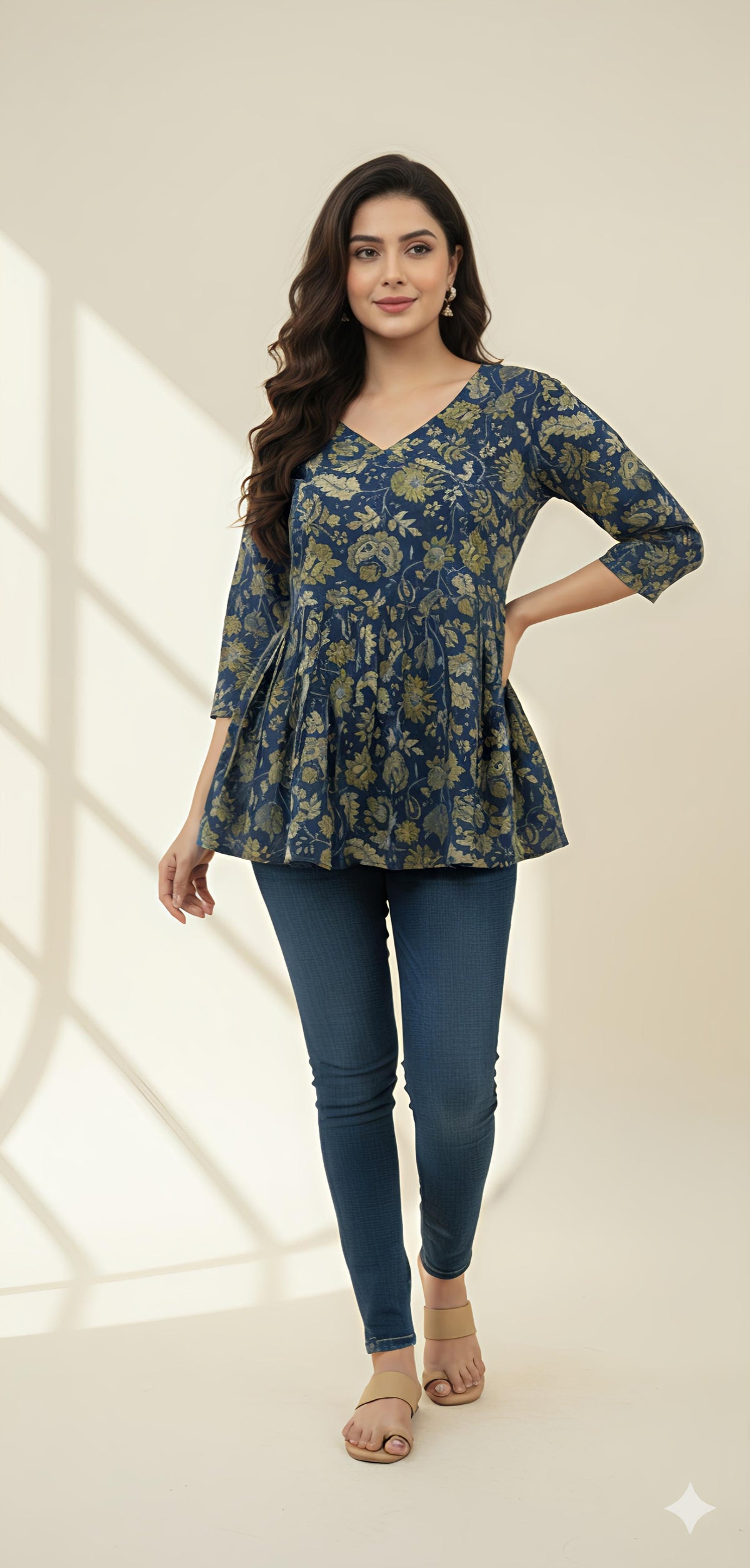 Cotton Peplum Angrakha Top