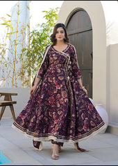 Angrakha Style Full Flair Anarkali Suit