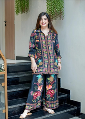 Staight Ajrak Print Suit